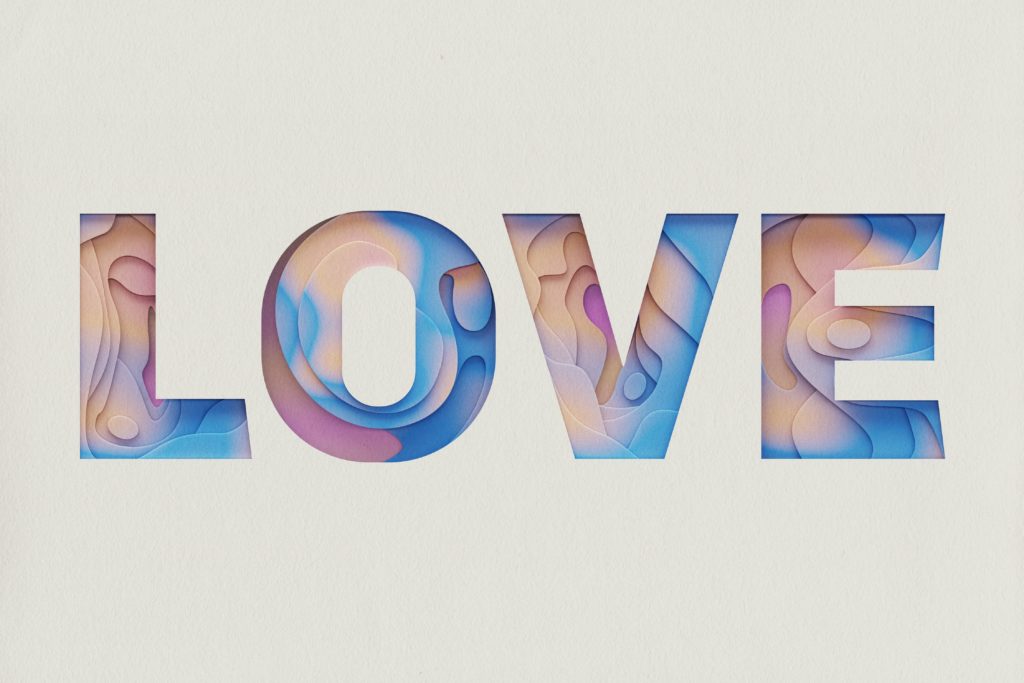 LOVE in colorful letters